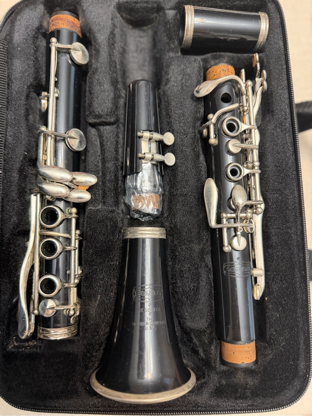 Black Clarinet Body and Bell — Replacement Parts for Woodwind Instruments